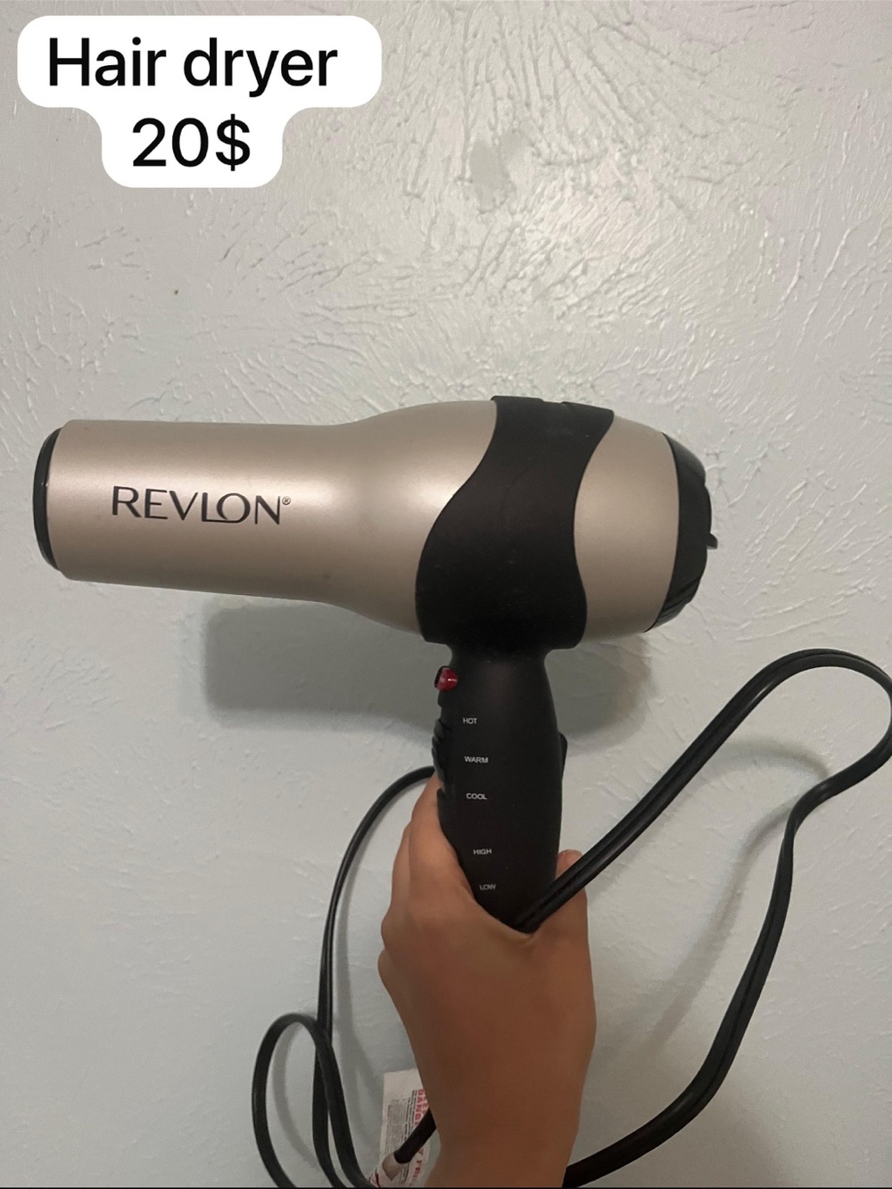 Revlon Metallic Champagne and Black Travel Hair Dryer